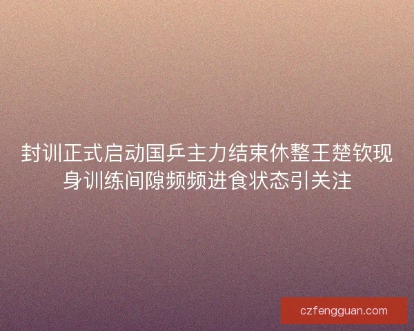 封训正式启动国乒主力结束休整王楚钦现身训练间隙频频进食状态引关注