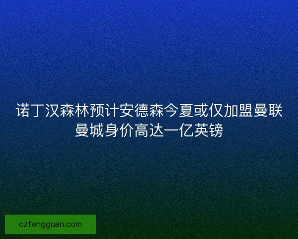 诺丁汉森林预计安德森今夏或仅加盟曼联曼城身价高达一亿英镑